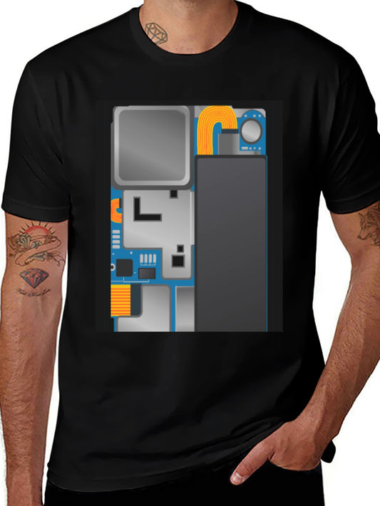 Tech Circuit Board Graphic Black T-Shirt