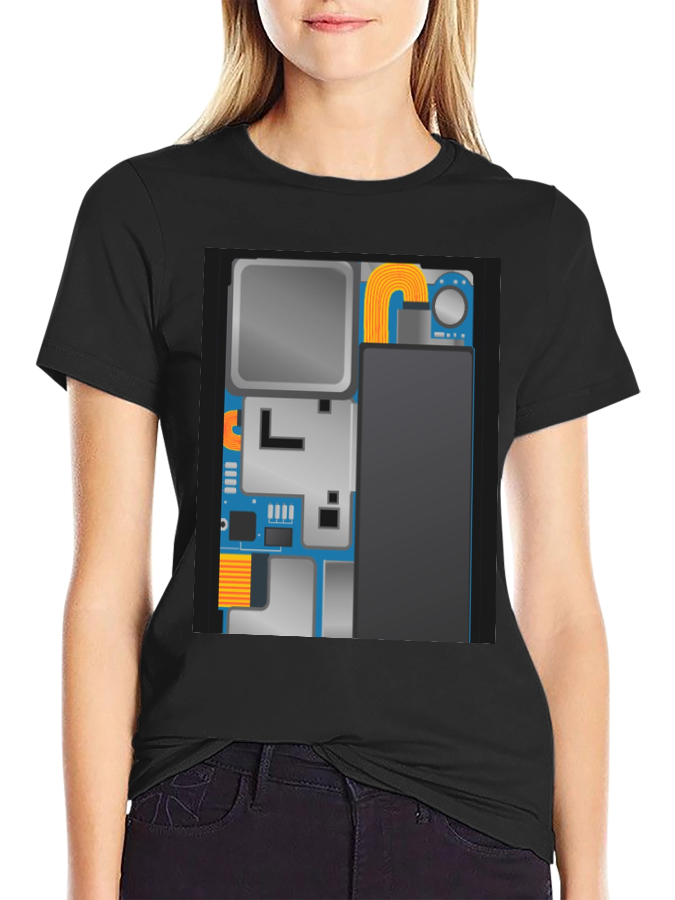 Tech Circuit Board Graphic Black T-Shirt
