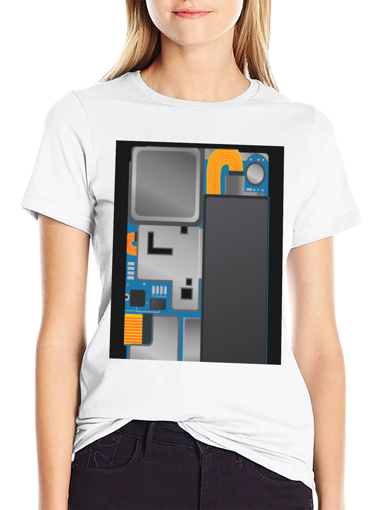 Tech Circuit Board Graphic Black T-Shirt