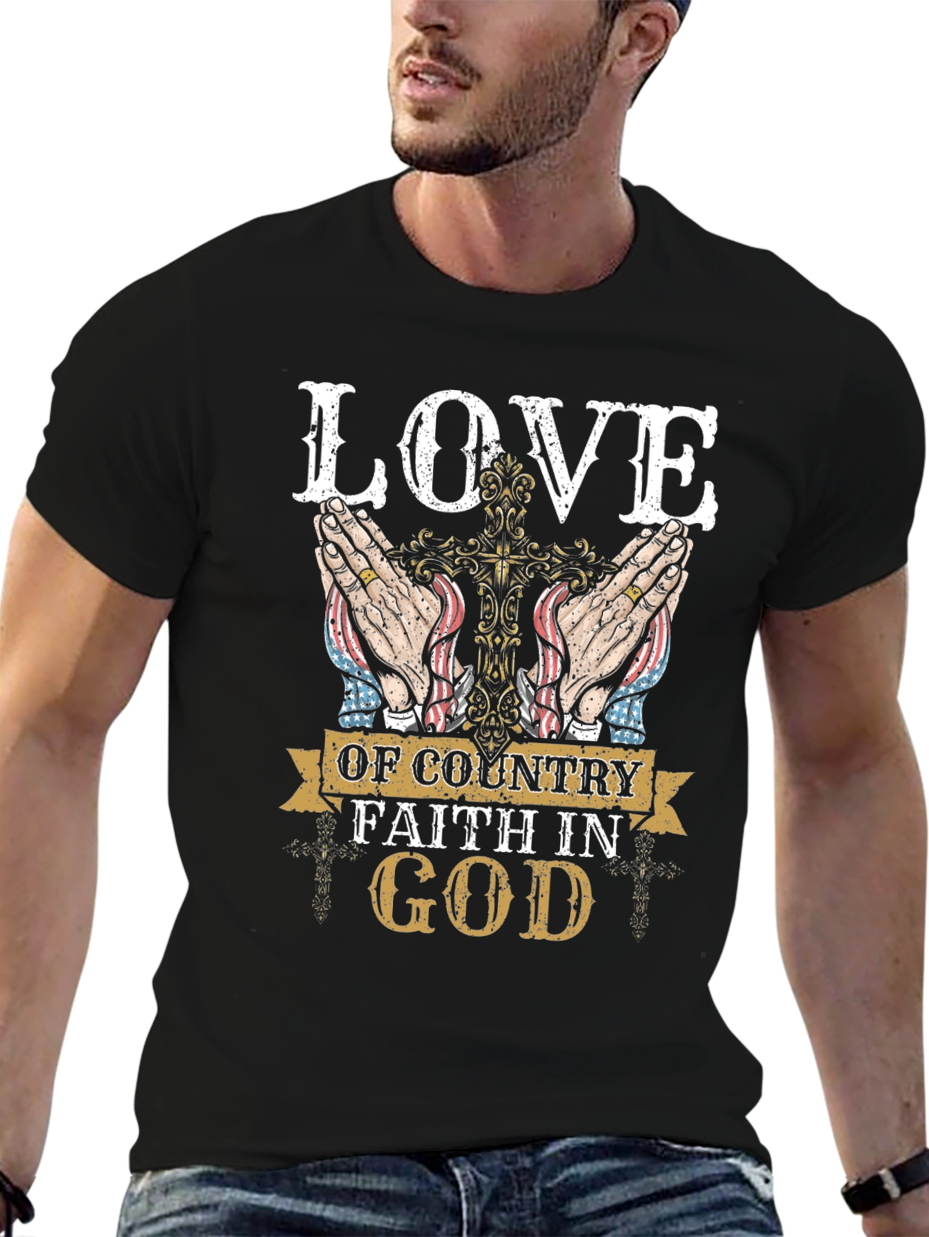 Love of Country Faith in God Graphic T-Shirt