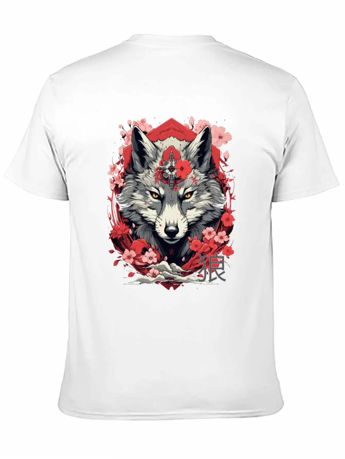 Japan Wolf Manga Anime Unisex Short Sleeve Soft Cotton T-Shirt – Casual Everyday Wear