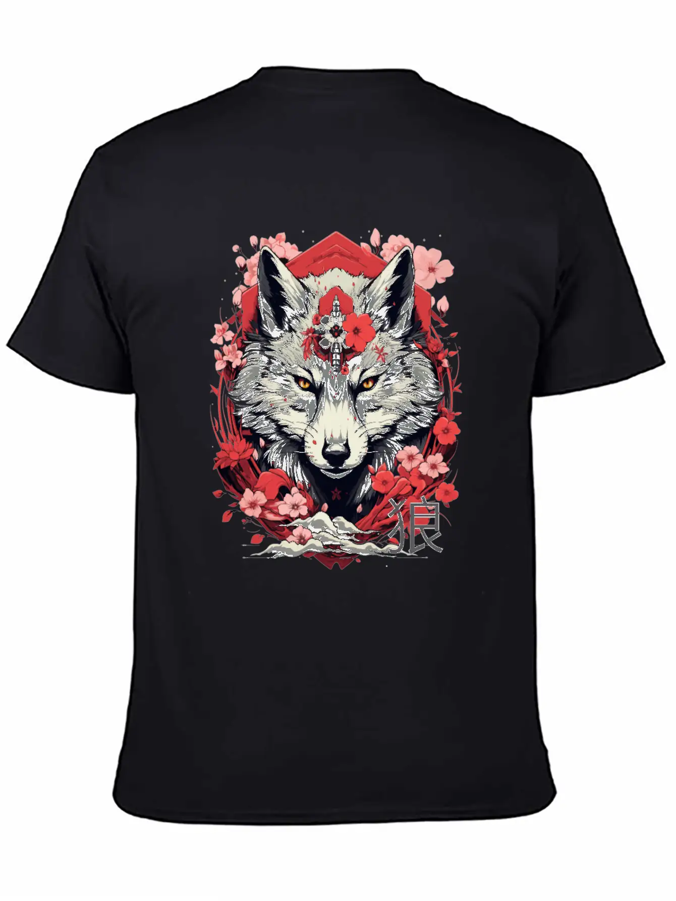 Japan Wolf Manga Anime Unisex Short Sleeve Soft Cotton T-Shirt – Casual Everyday Wear
