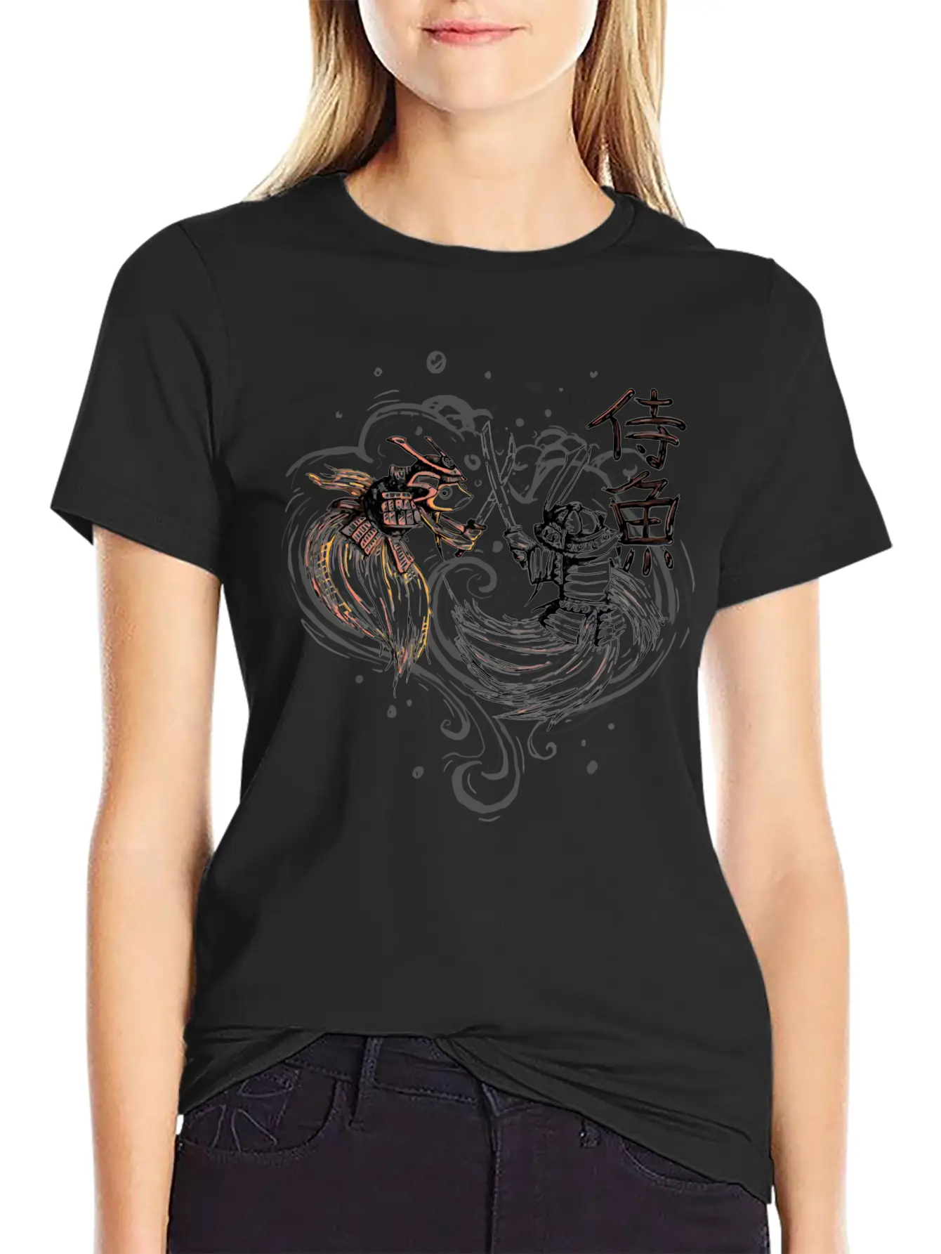 Japanese Fighting Fish Remix Essential Unisex Summer Tee – Soft Cotton Casual Fit