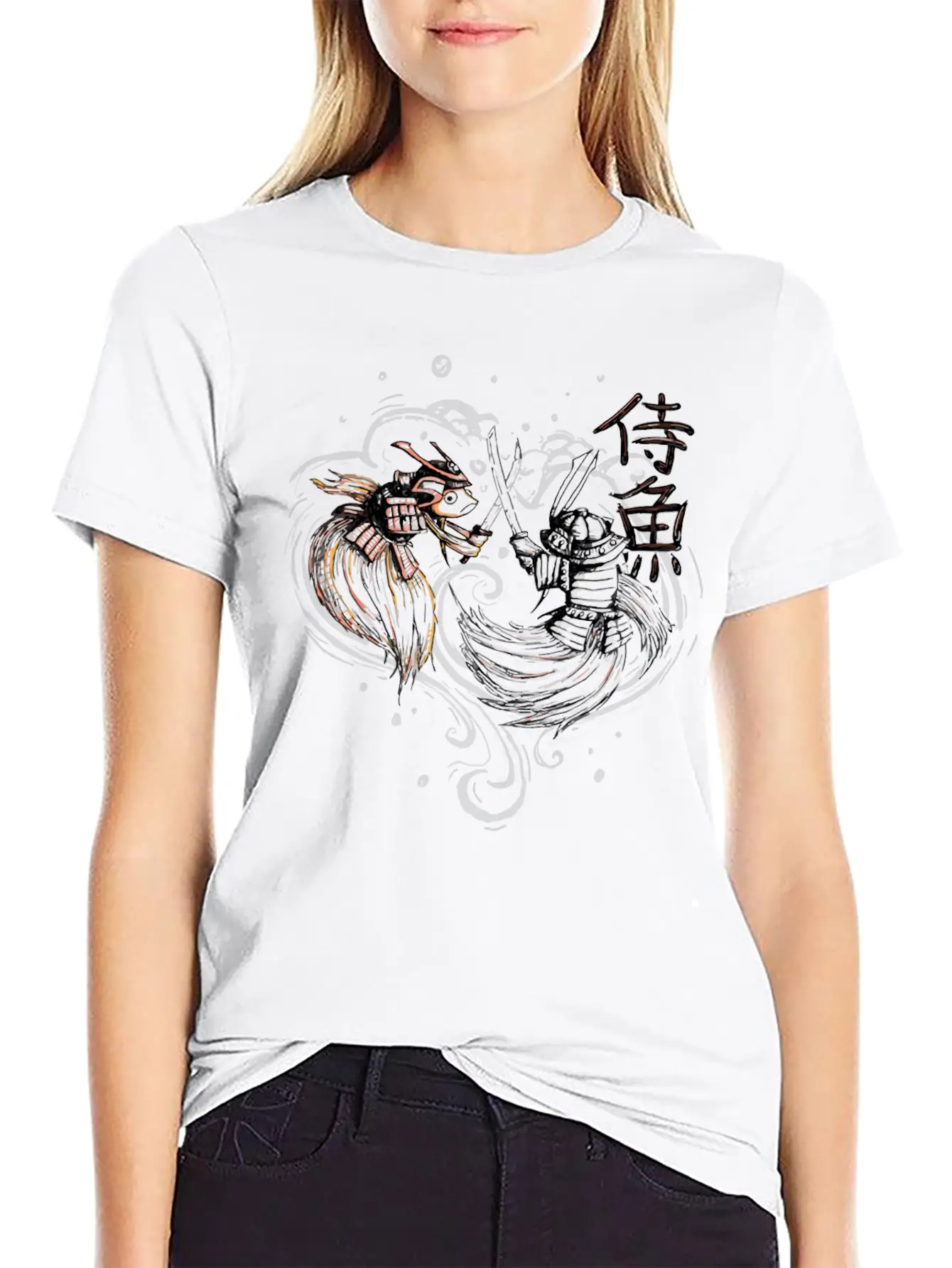 Japanese Fighting Fish Remix Essential Unisex Summer Tee – Soft Cotton Casual Fit