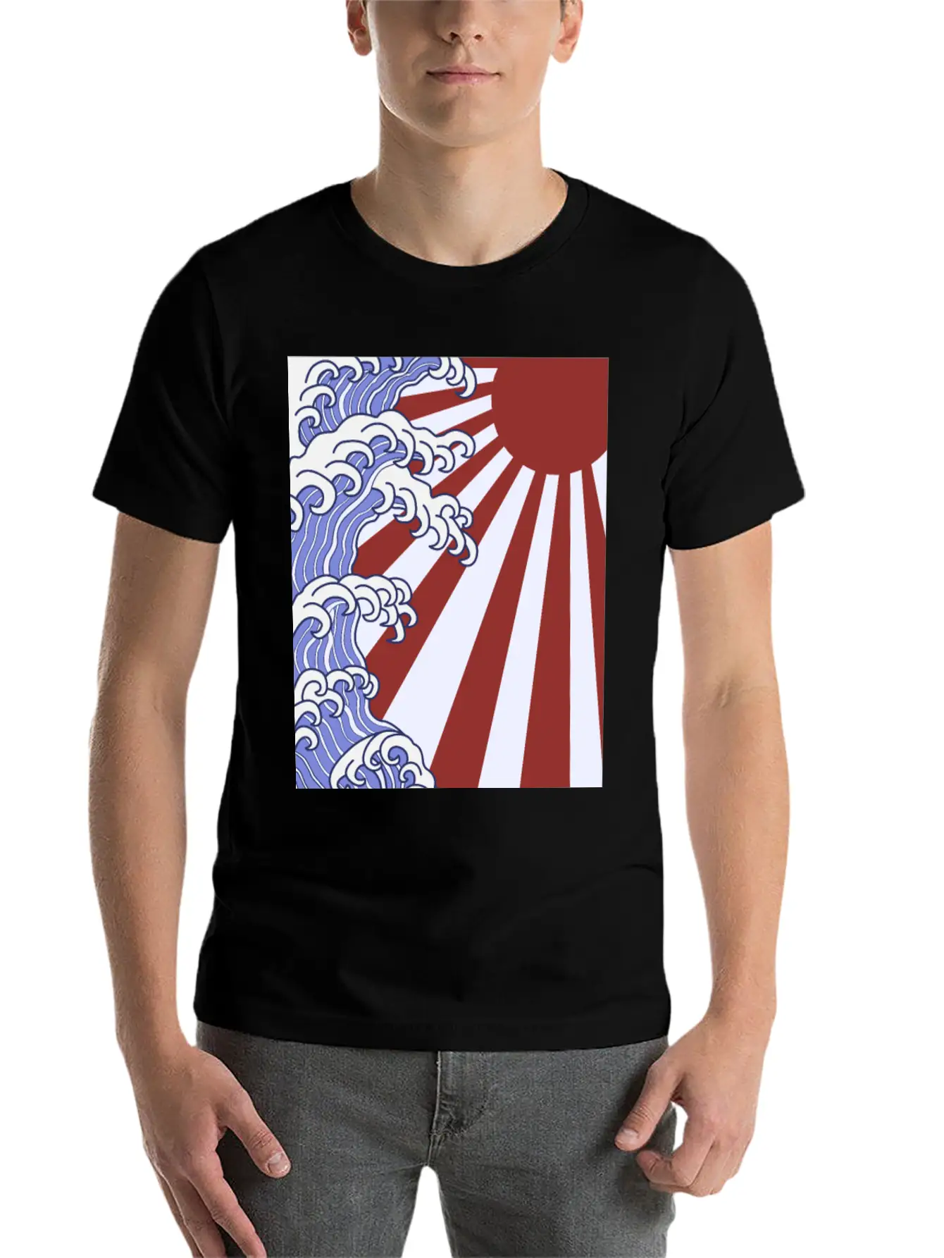 Japanese Waves Stylish Everyday T-Shirt – Unisex Basic Cotton Tee