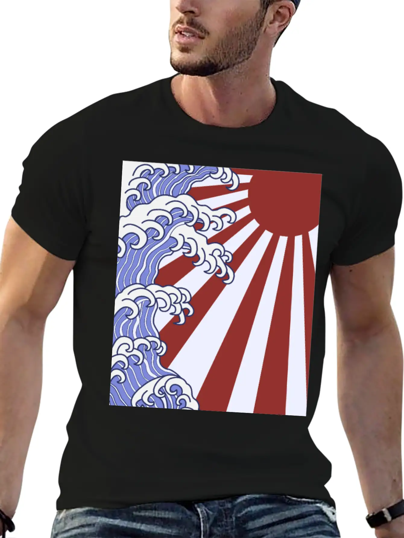 Japanese Waves Stylish Everyday T-Shirt – Unisex Basic Cotton Tee