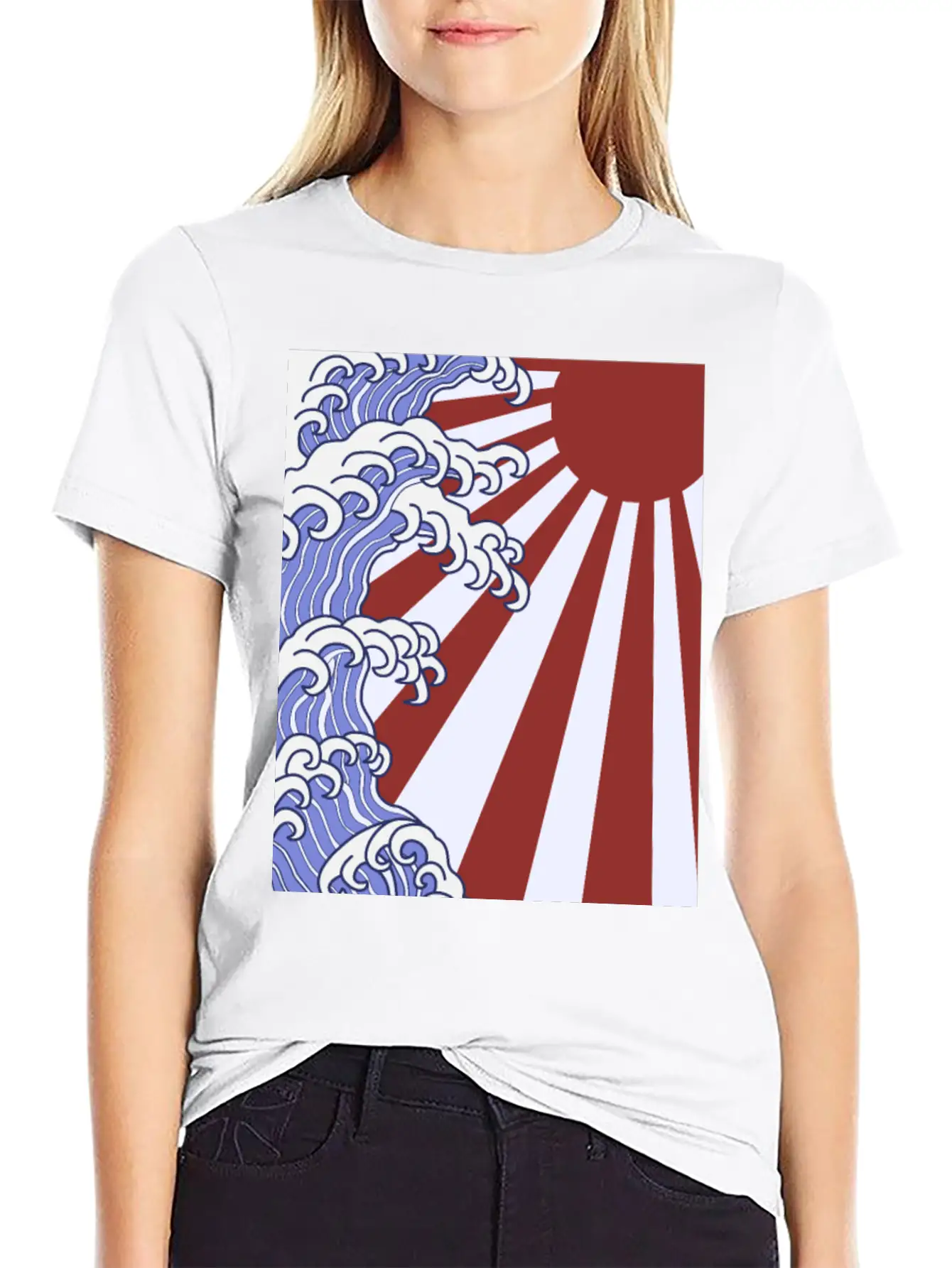 Japanese Waves Stylish Everyday T-Shirt – Unisex Basic Cotton Tee