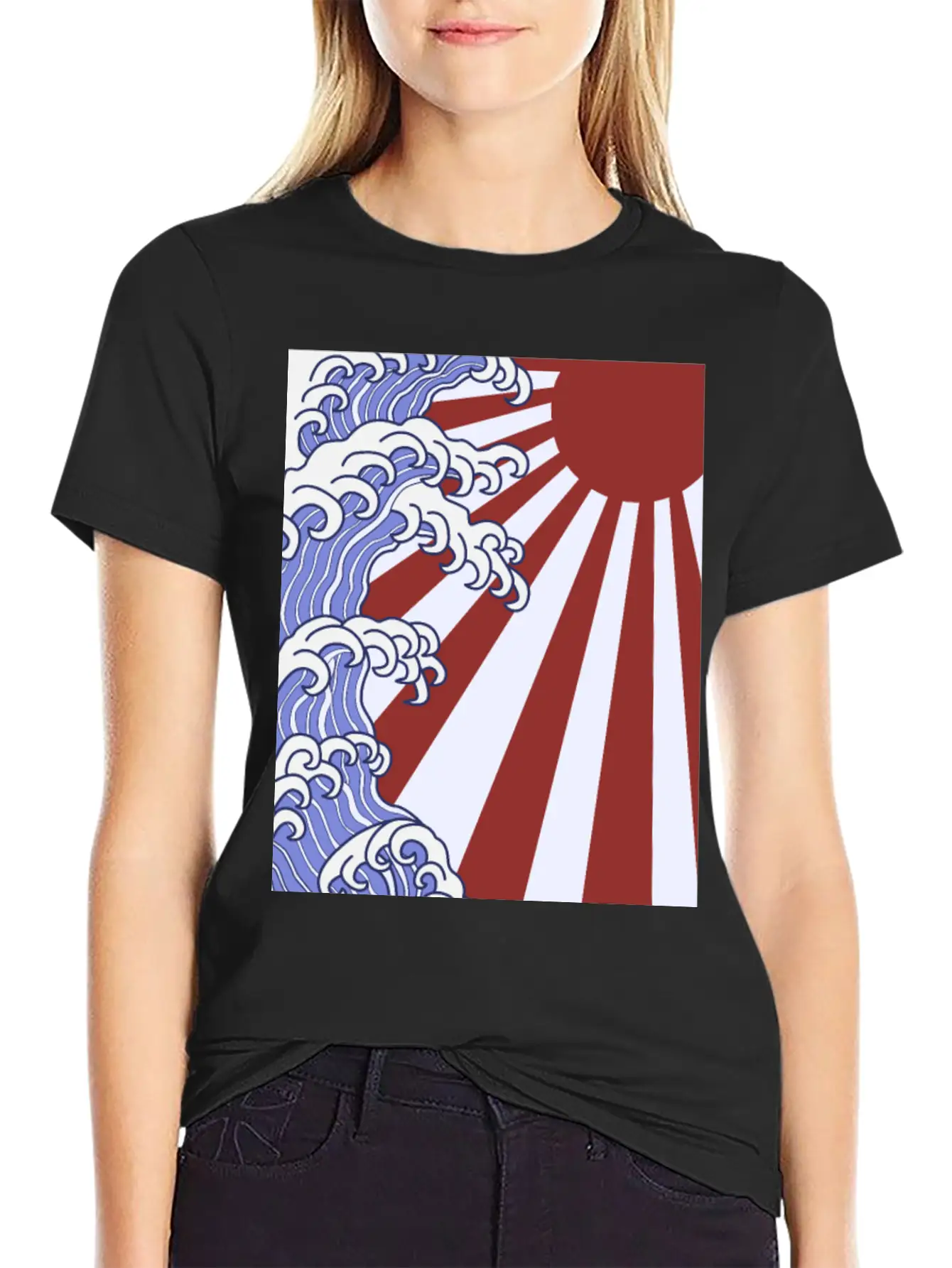 Japanese Waves Stylish Everyday T-Shirt – Unisex Basic Cotton Tee
