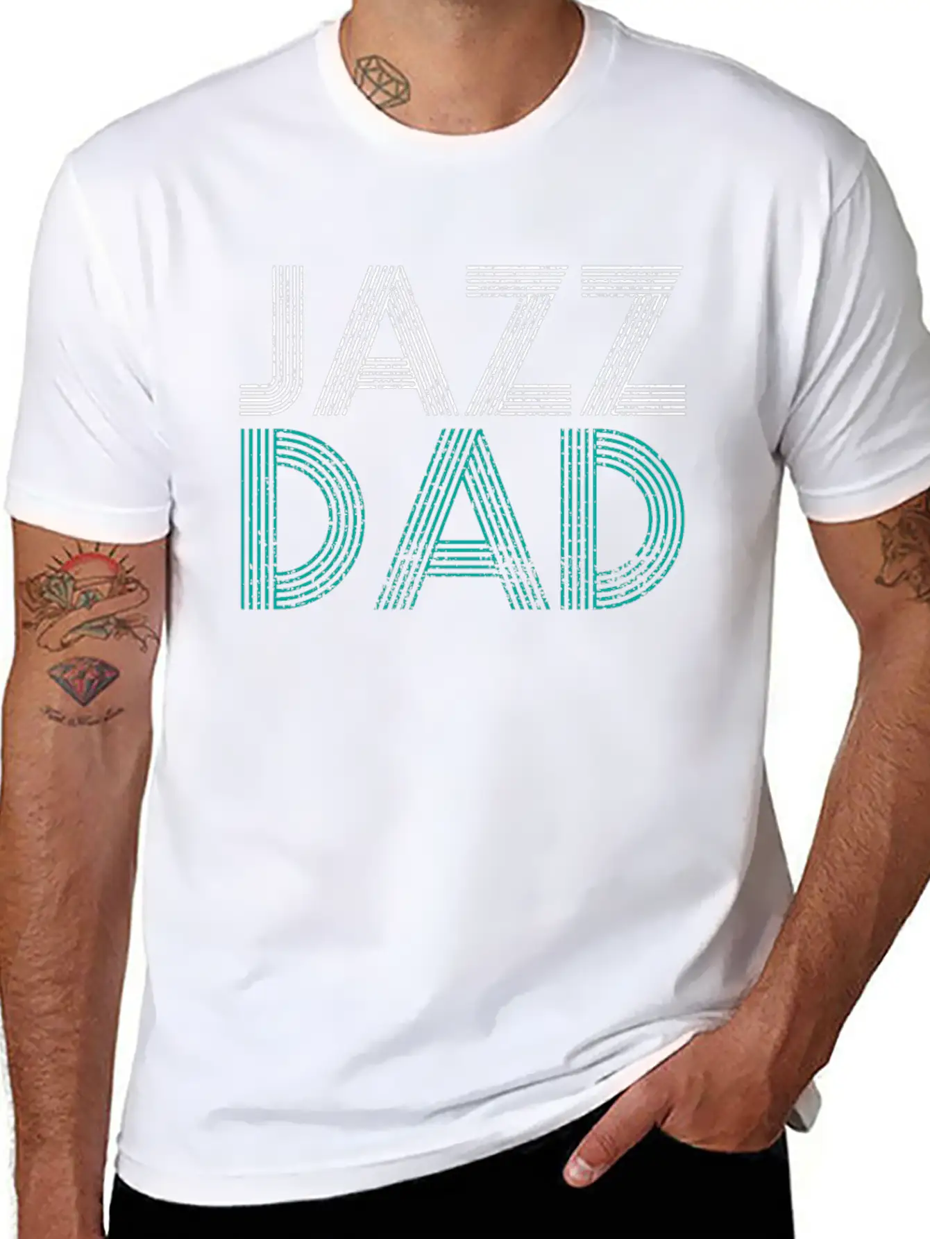 Jazz Father's Day Musician Unisex Short Sleeve Soft Cotton T-Shirt – Casual Everyday Wear