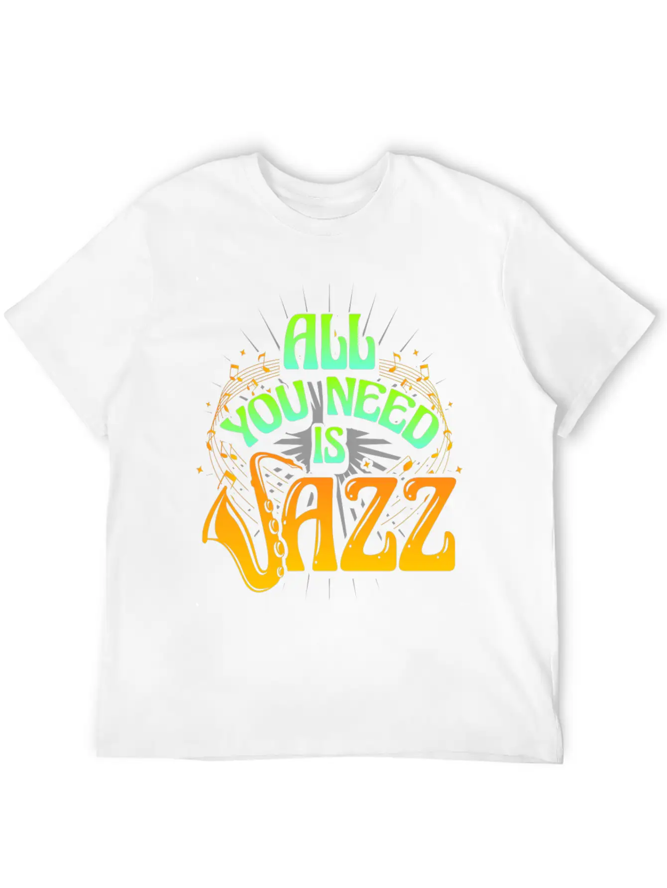 Jazz Music Instrument Saxophone Unisex Short Sleeve Soft Cotton T-Shirt – Casual Everyday Wear