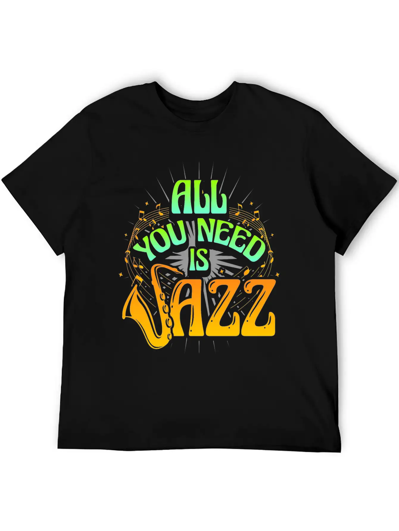 Jazz Music Instrument Saxophone Unisex Short Sleeve Soft Cotton T-Shirt – Casual Everyday Wear