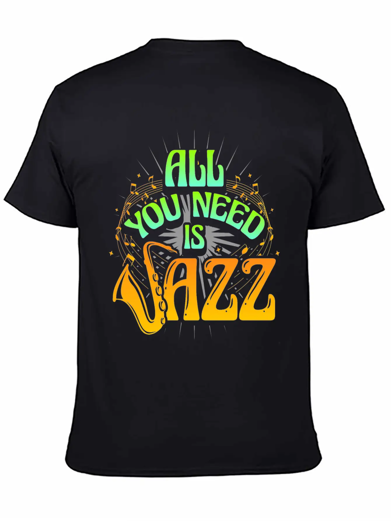 Jazz Music Instrument Saxophone Unisex Short Sleeve Soft Cotton T-Shirt – Casual Everyday Wear