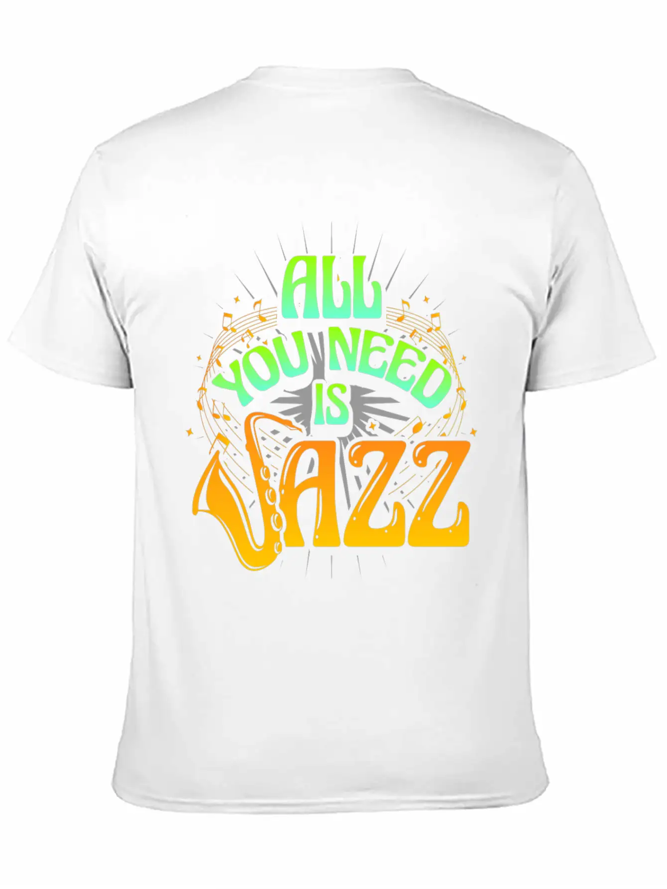 Jazz Music Instrument Saxophone Unisex Short Sleeve Soft Cotton T-Shirt – Casual Everyday Wear