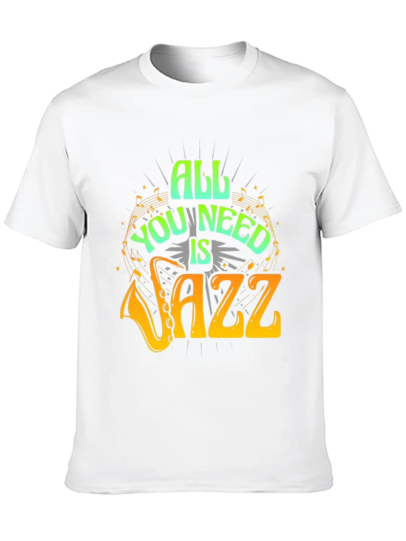 Jazz Music Instrument Saxophone Unisex Short Sleeve Soft Cotton T-Shirt – Casual Everyday Wear