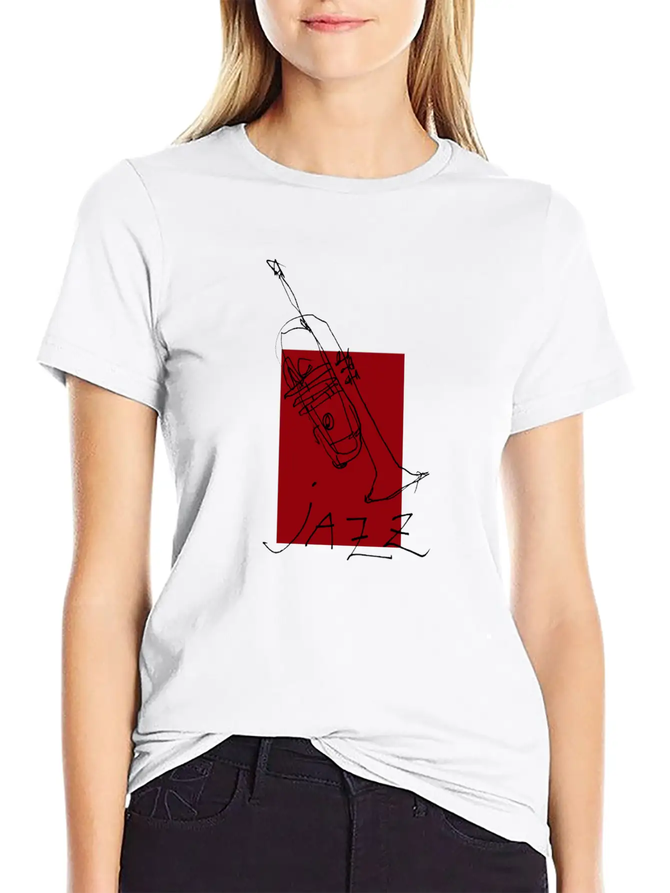 Jazz Trumpet Black 1 Basic Graphic T-Shirt – Daily Comfort In Soft Cotton