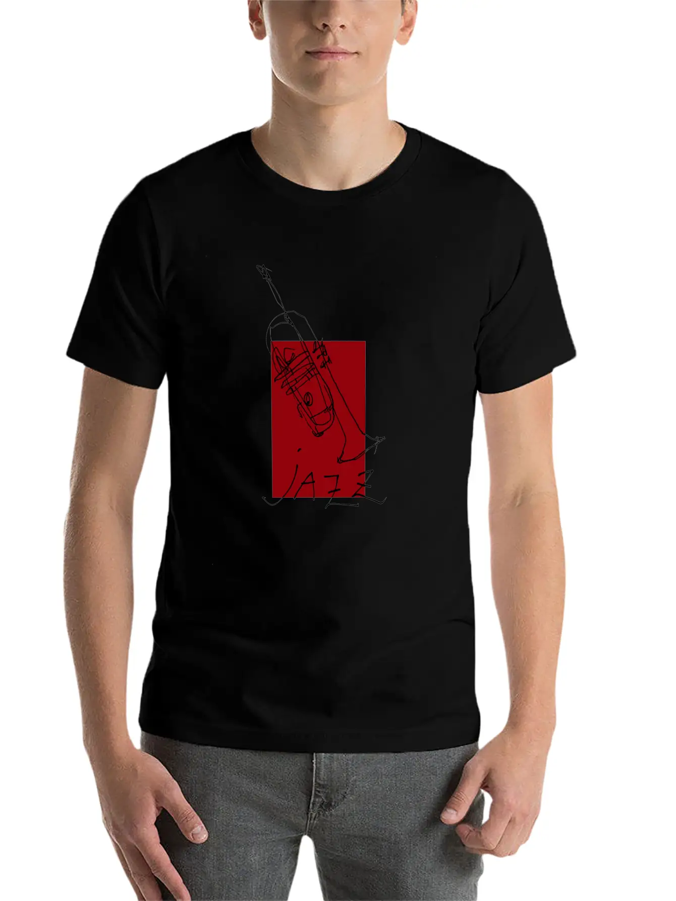 Jazz Trumpet Black 1 Basic Graphic T-Shirt – Daily Comfort In Soft Cotton