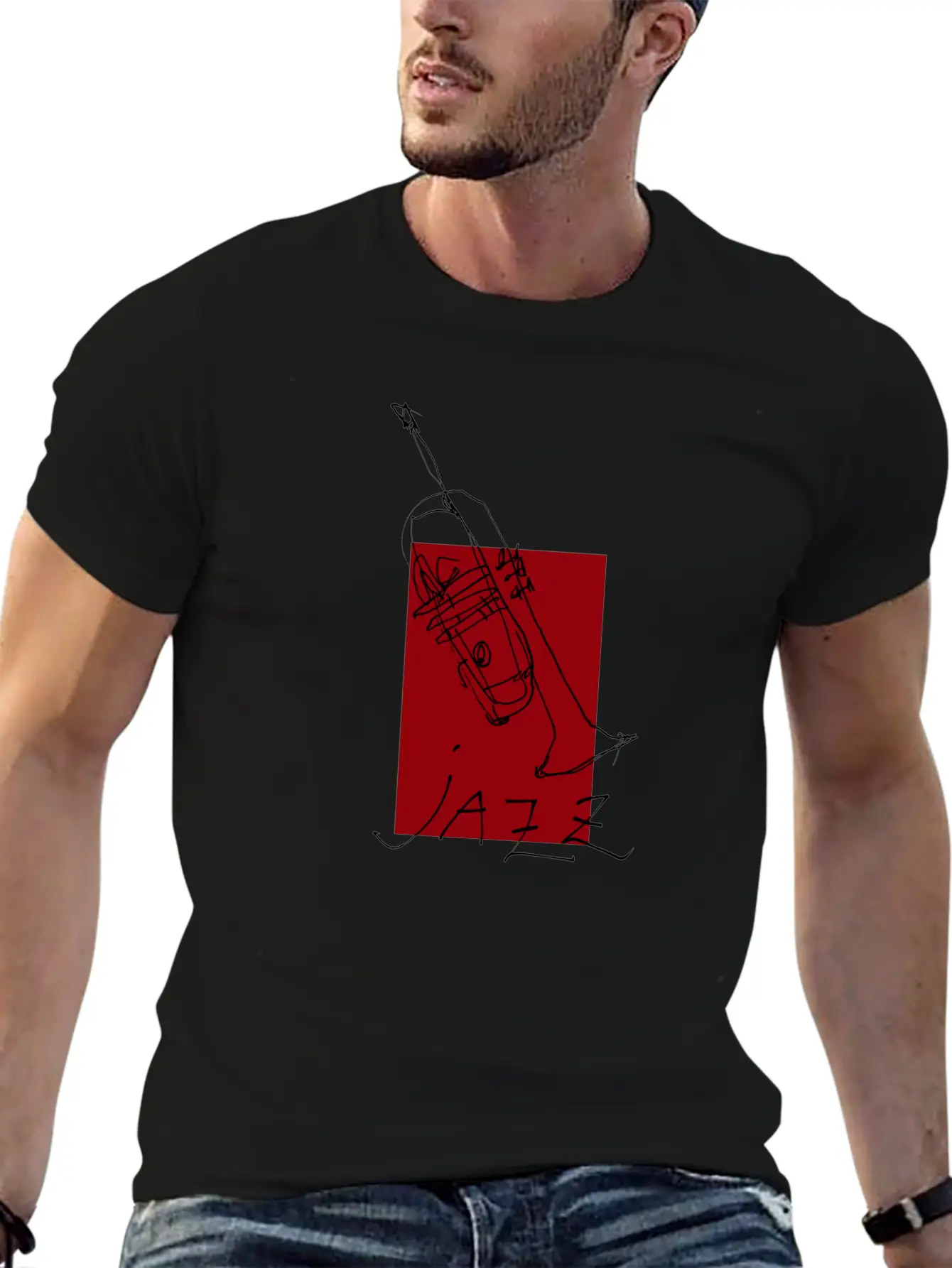 Jazz Trumpet Black 1 Basic Graphic T-Shirt – Daily Comfort In Soft Cotton