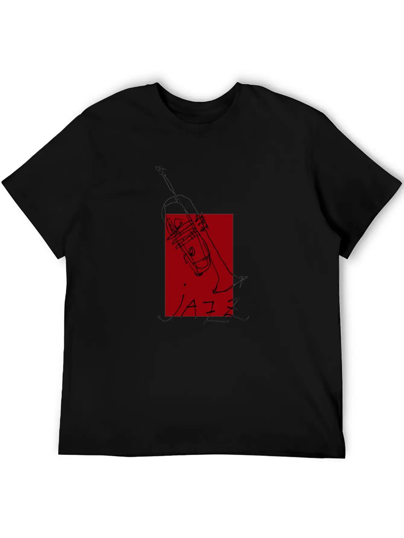 Jazz Trumpet Black 1 Basic Graphic T-Shirt – Daily Comfort In Soft Cotton