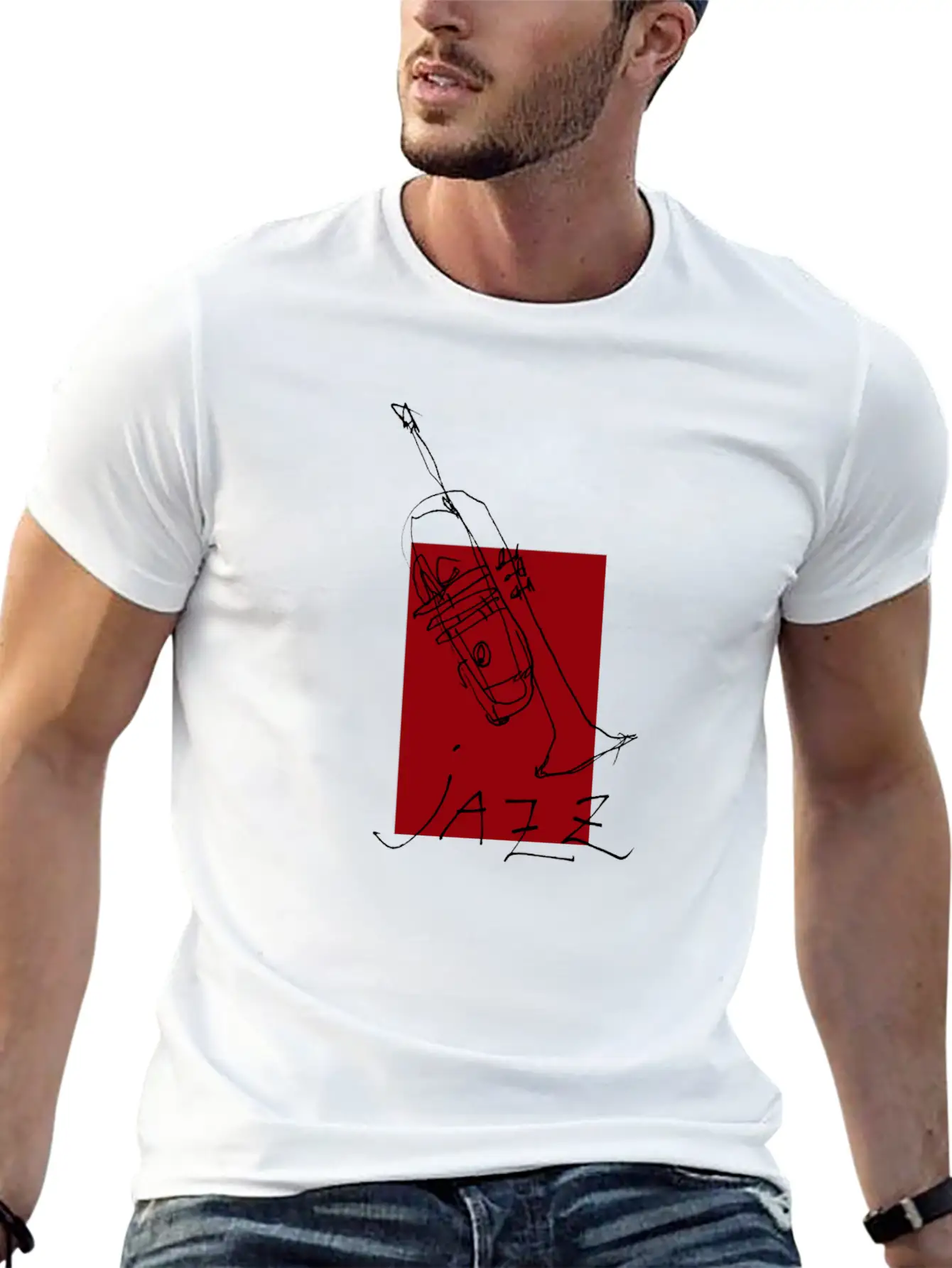 Jazz Trumpet Black 1 Basic Graphic T-Shirt – Daily Comfort In Soft Cotton