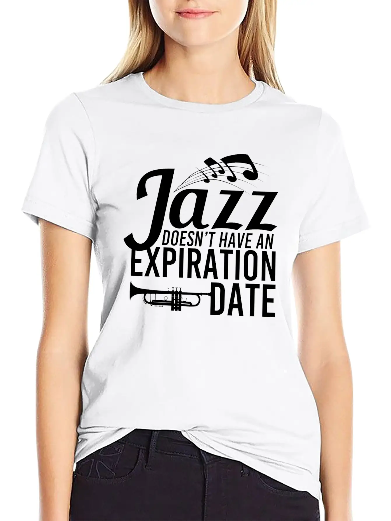 Jazz - Trumpet - Saxophone - Music - I Love Jazz Stylish Everyday T-Shirt – Unisex Basic Cotton Tee