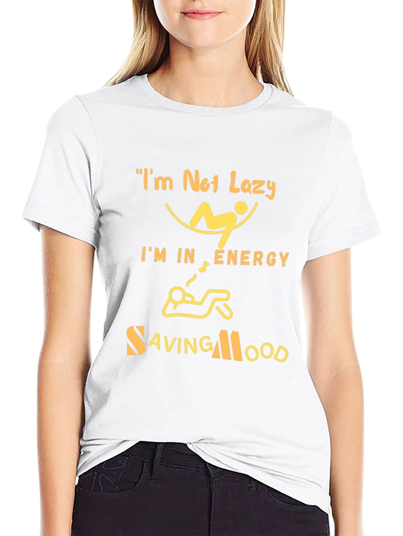 Energy Saving Mood Graphic Tee - Black