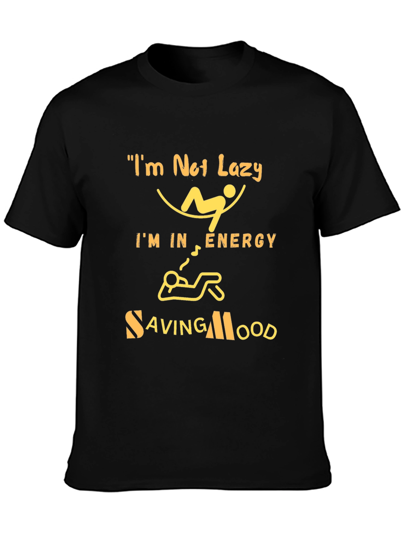 Energy Saving Mood Graphic Tee - Black