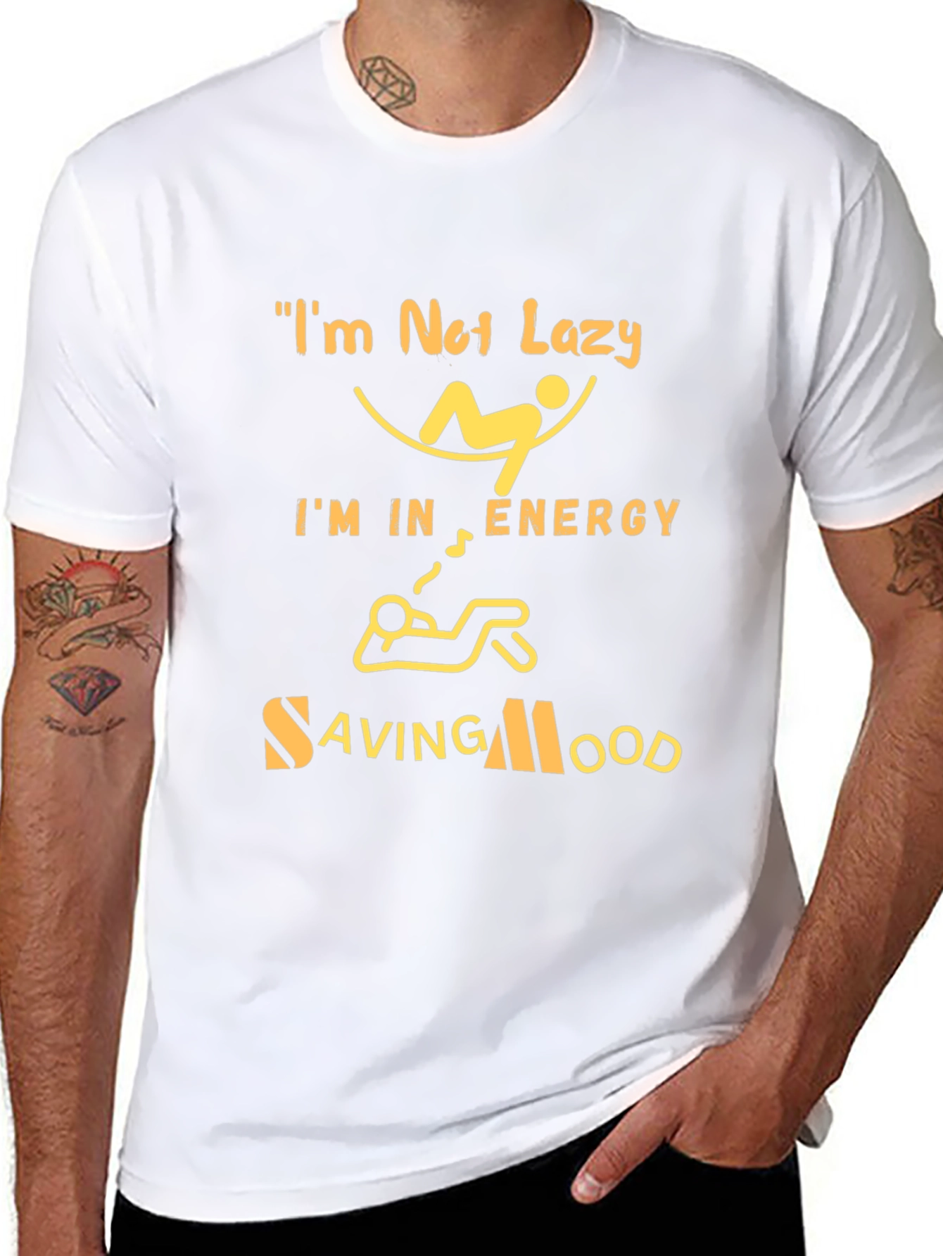 Energy Saving Mood Graphic Tee - Black