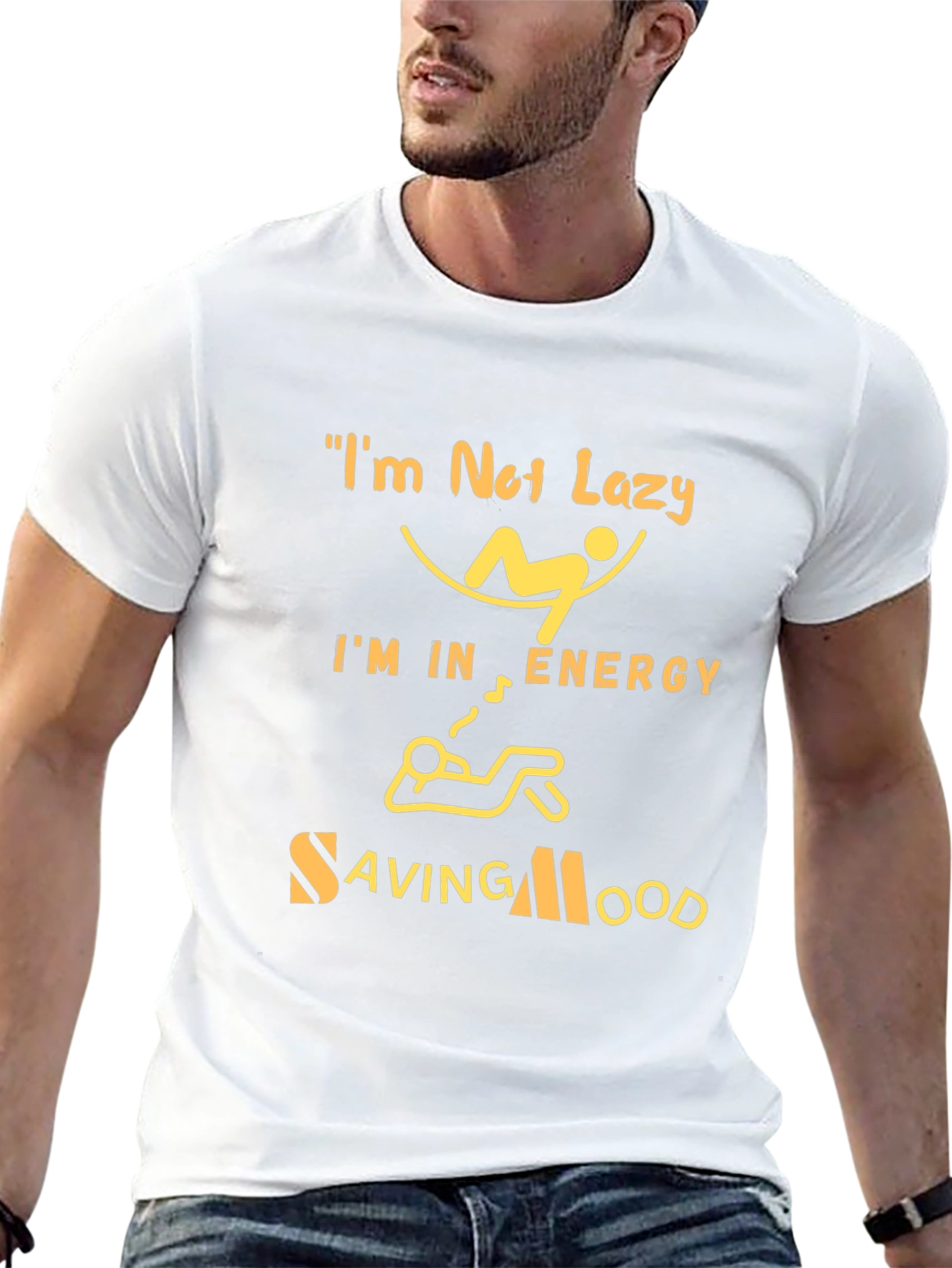 Energy Saving Mood Graphic Tee - Black