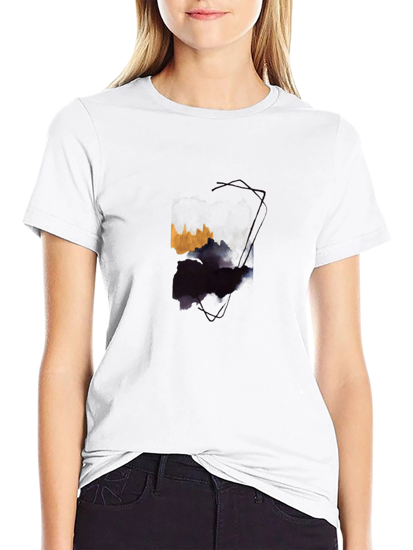 Abstract Art Graphic Black T-Shirt