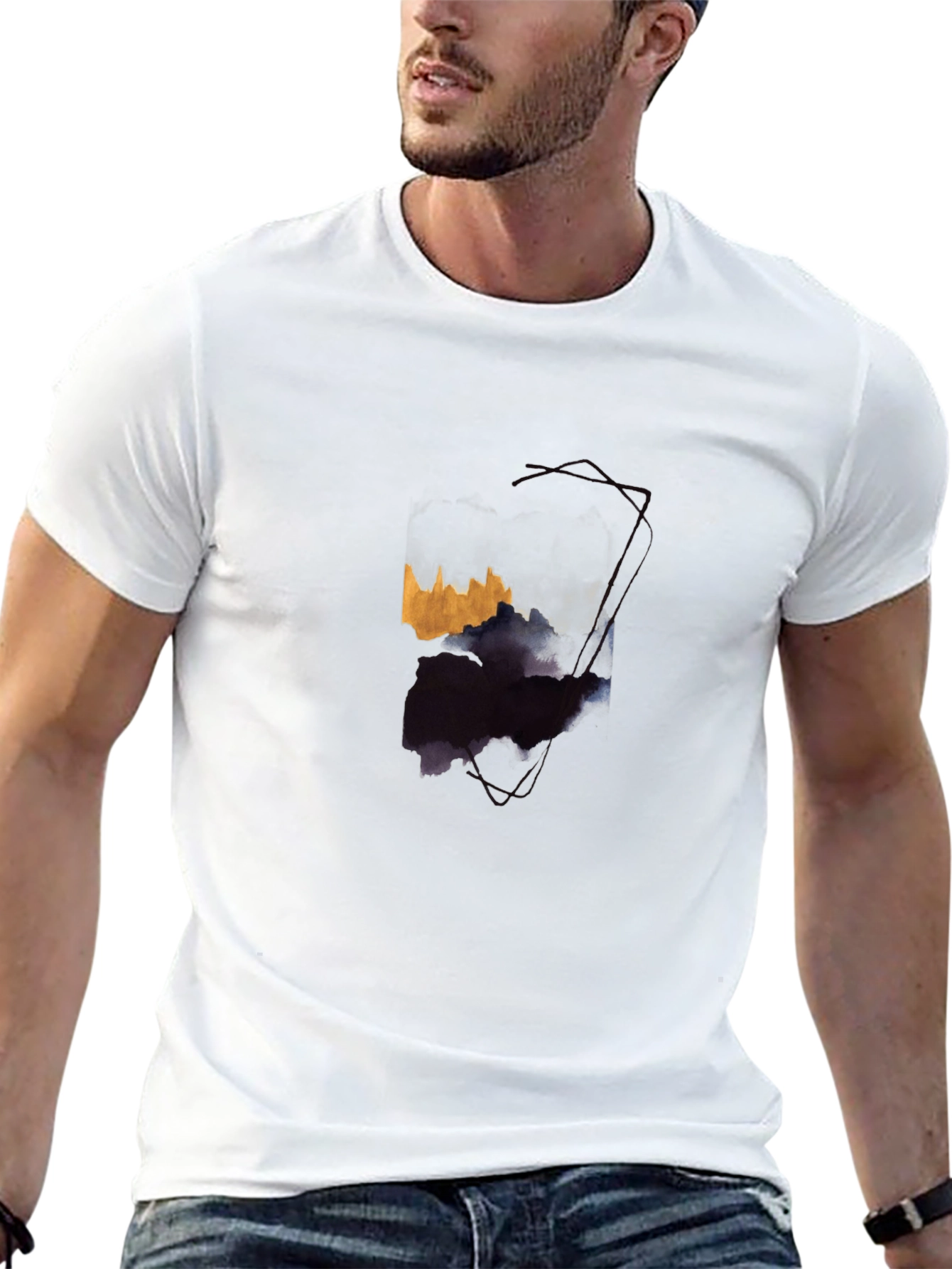 Abstract Art Graphic Black T-Shirt