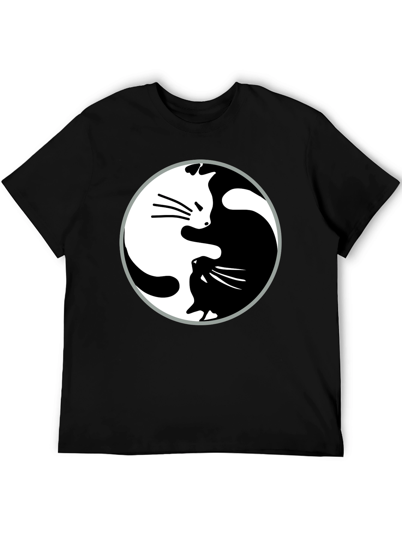 Yin Yang Cats Graphic T-Shirt - Harmony & Balance