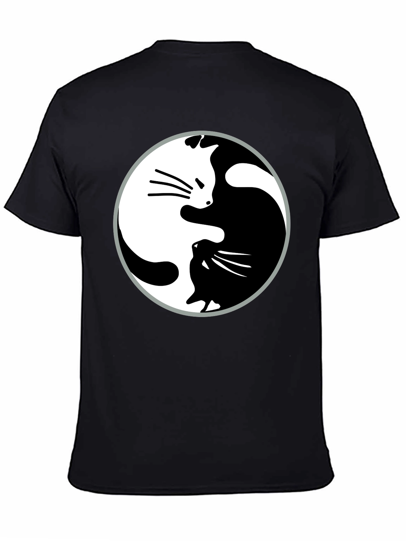 Yin Yang Cats Graphic T-Shirt - Harmony & Balance