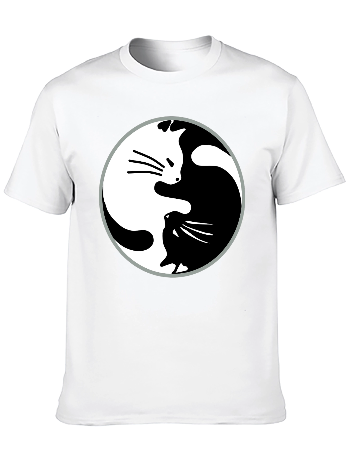 Yin Yang Cats Graphic T-Shirt - Harmony & Balance