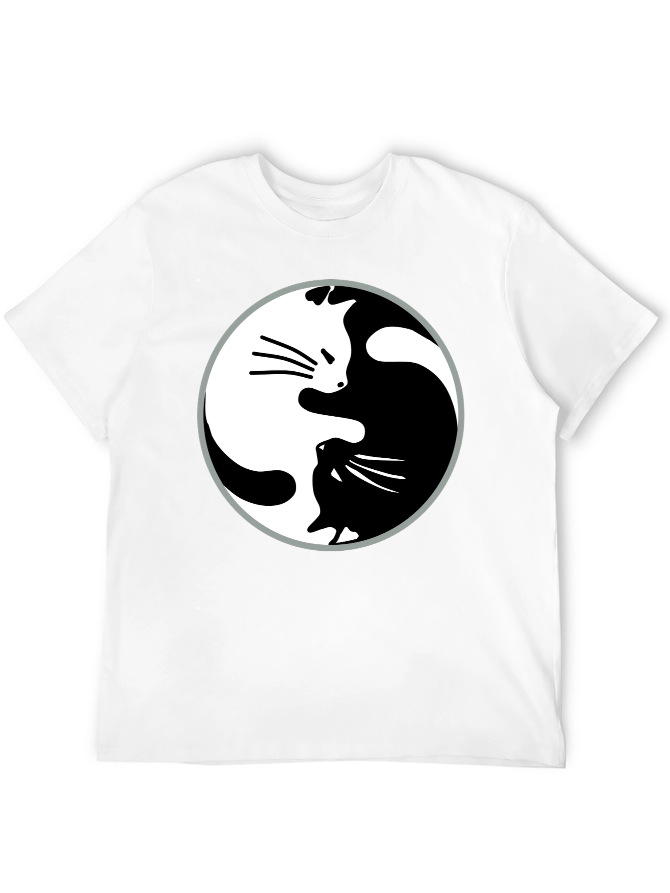 Yin Yang Cats Graphic T-Shirt - Harmony & Balance