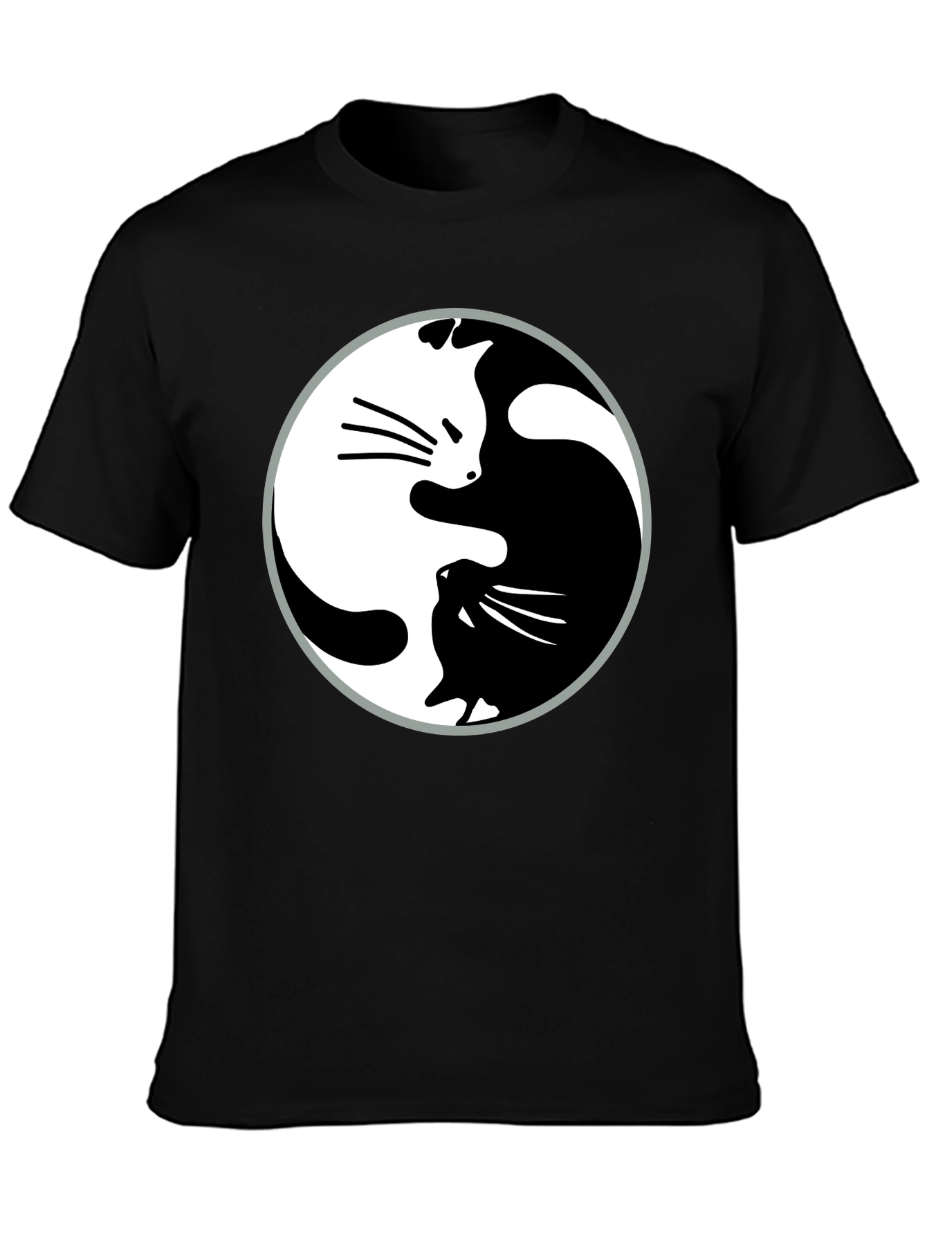 Yin Yang Cats Graphic T-Shirt - Harmony & Balance