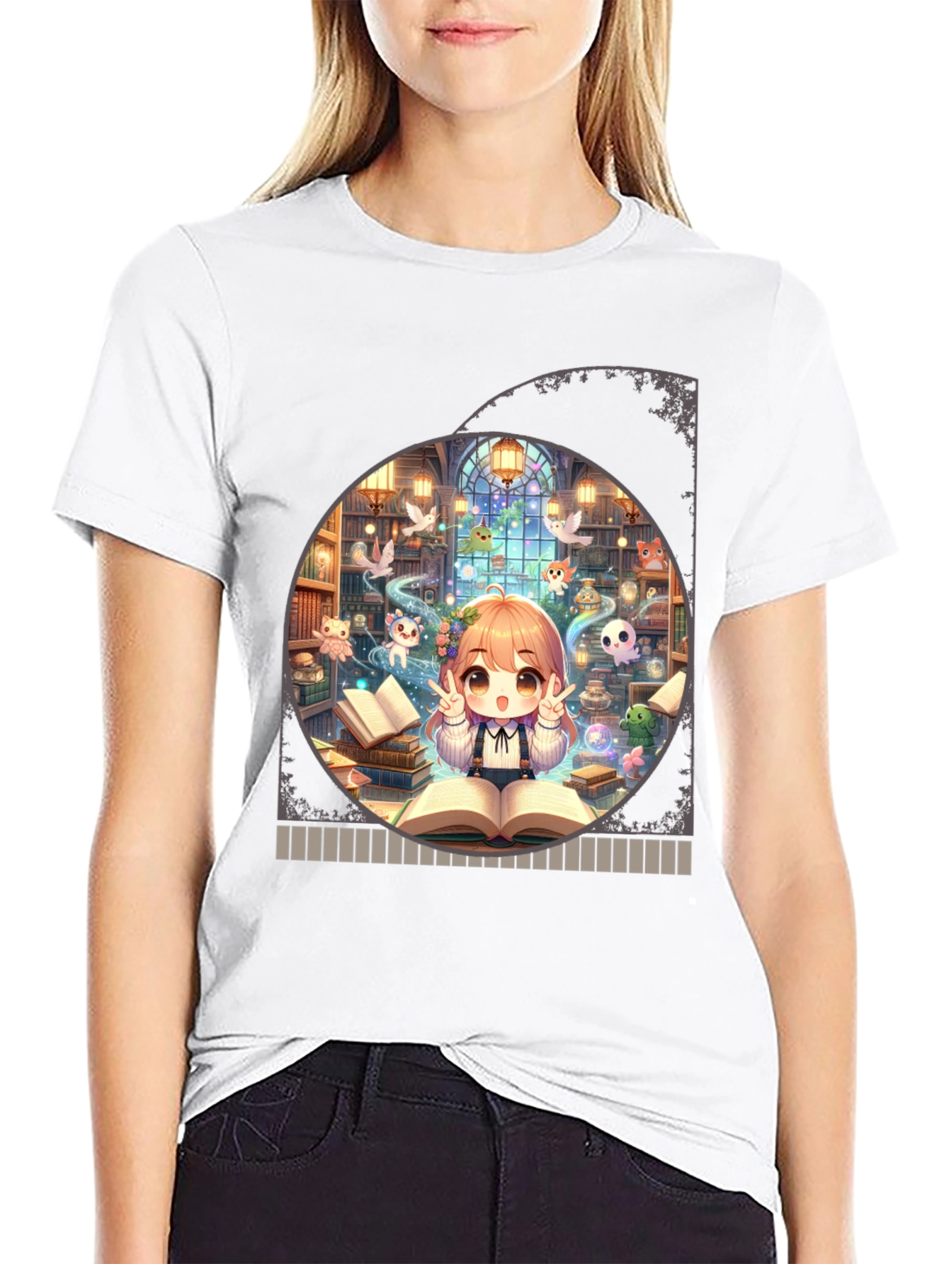 Anime Girl Reading T-Shirt - Kawaii Book Lover Tee