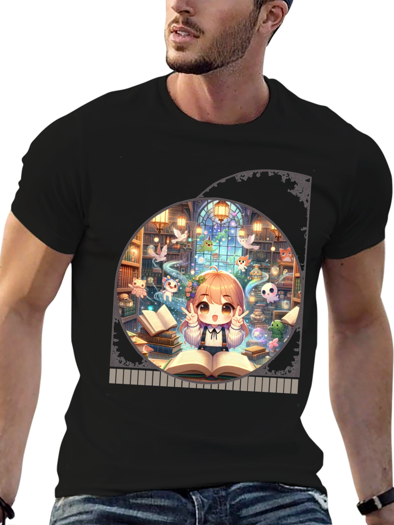 Anime Girl Reading T-Shirt - Kawaii Book Lover Tee