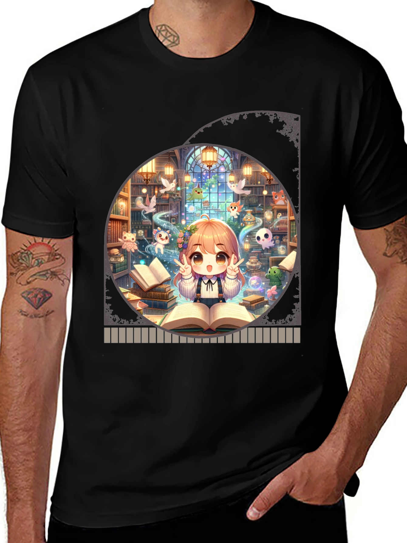 Anime Girl Reading T-Shirt - Kawaii Book Lover Tee