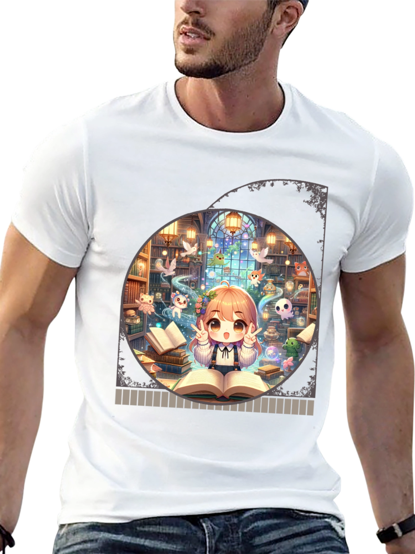 Anime Girl Reading T-Shirt - Kawaii Book Lover Tee