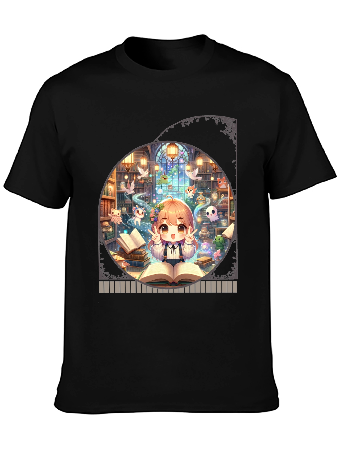 Anime Girl Reading T-Shirt - Kawaii Book Lover Tee