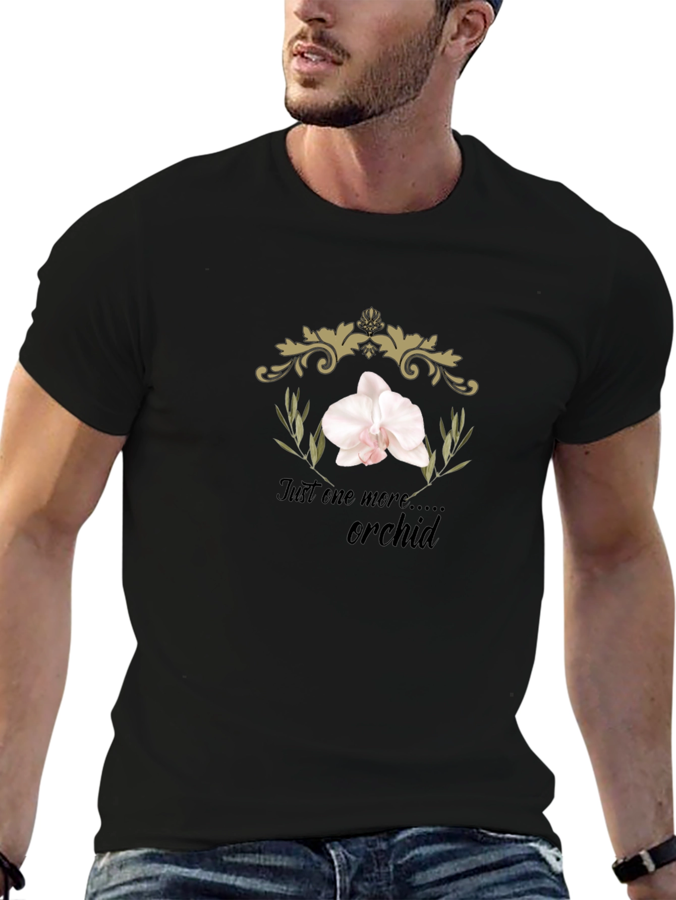 Just One More Orchid Black T-Shirt