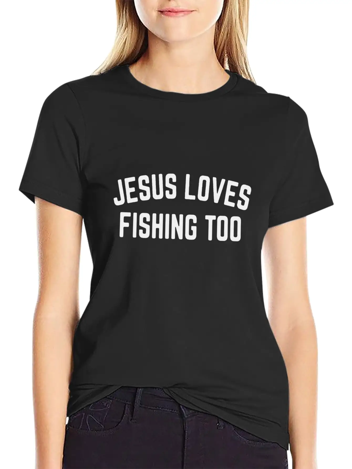 Jesus Loves Fishing Too 01 Stylish Everyday T-Shirt – Unisex Basic Cotton Tee