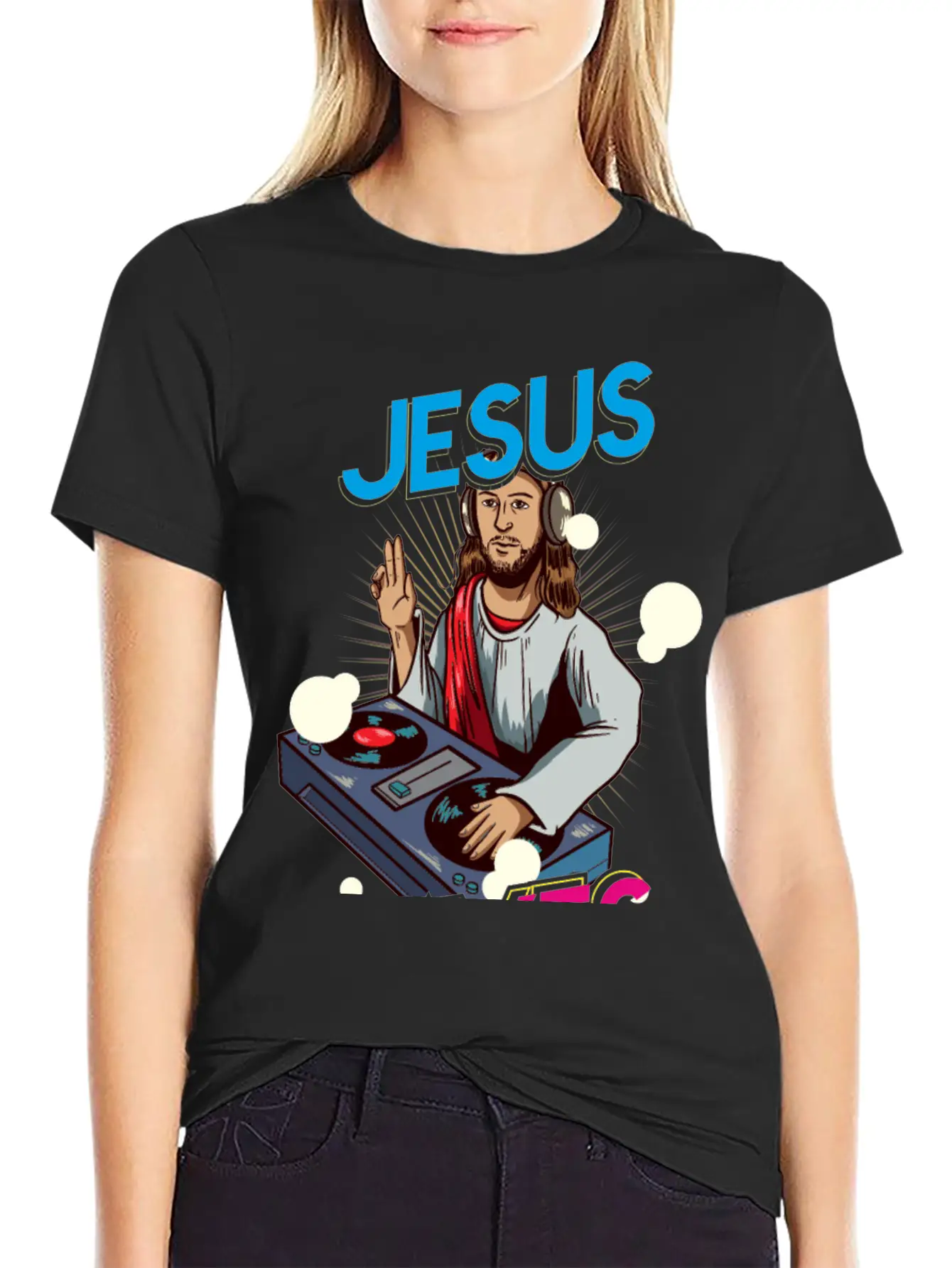 Jesus Raves Funny EDM Music Basic Graphic T-Shirt – Daily Comfort In Soft Cotton