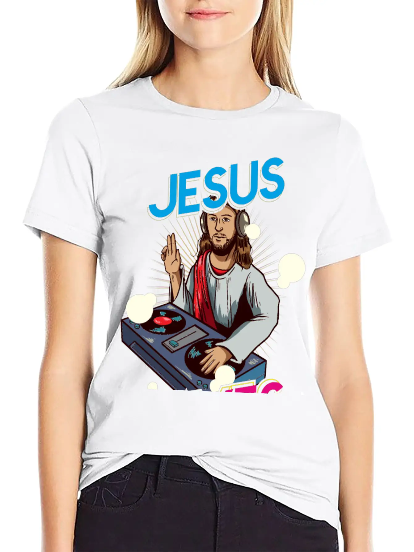 Jesus Raves Funny EDM Music Basic Graphic T-Shirt – Daily Comfort In Soft Cotton
