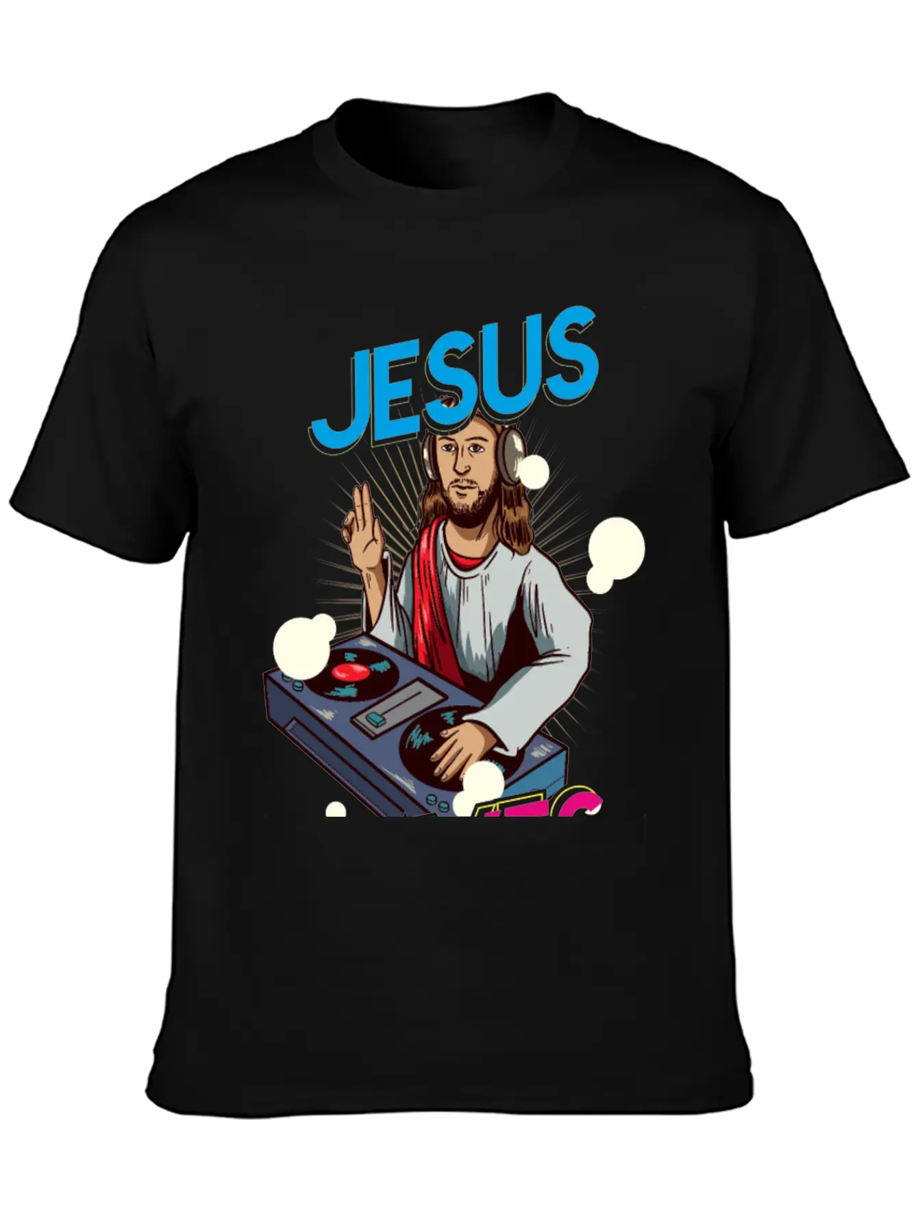 Jesus Raves Funny EDM Music Basic Graphic T-Shirt – Daily Comfort In Soft Cotton