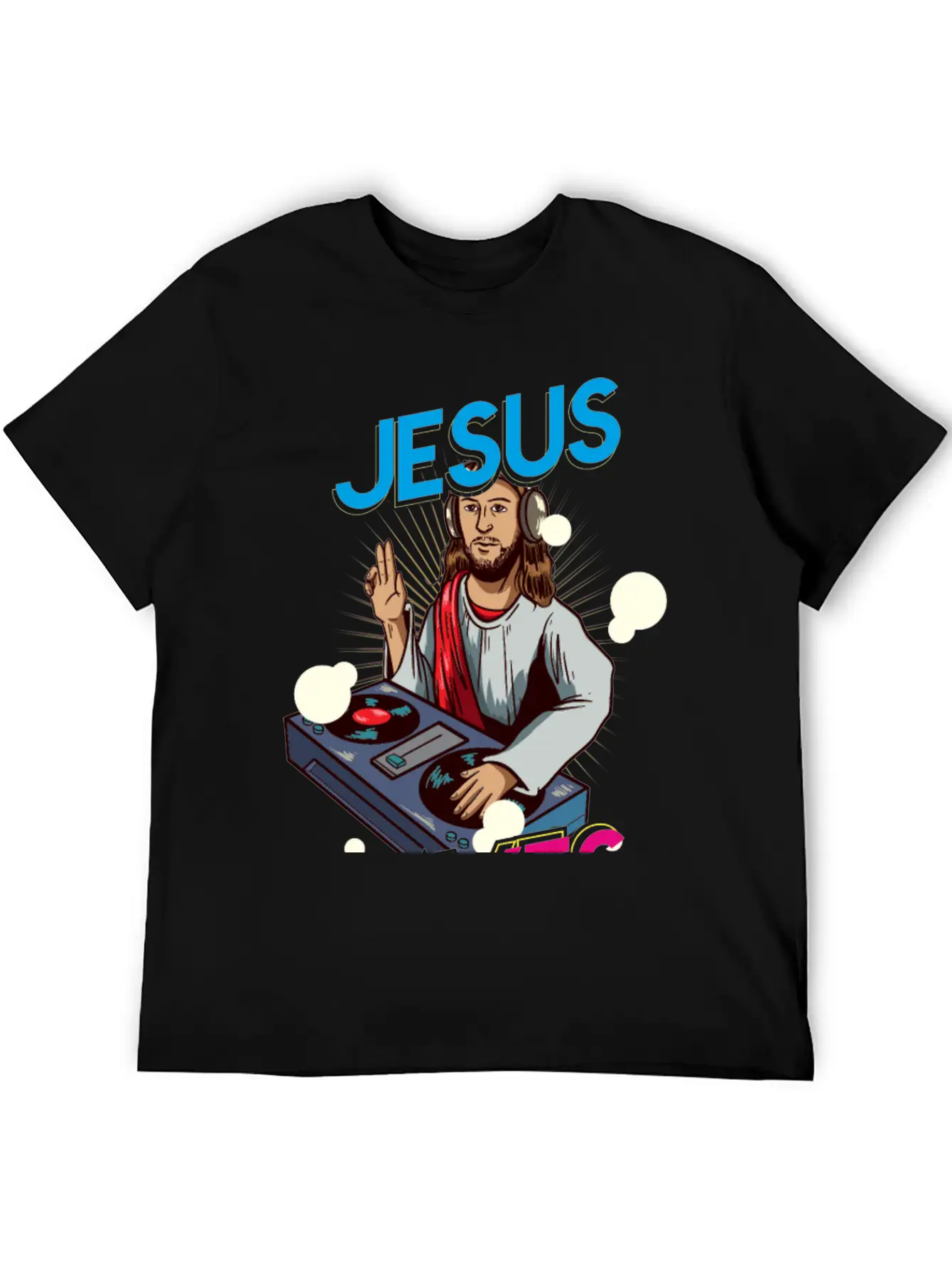 Jesus Raves Funny EDM Music Basic Graphic T-Shirt – Daily Comfort In Soft Cotton