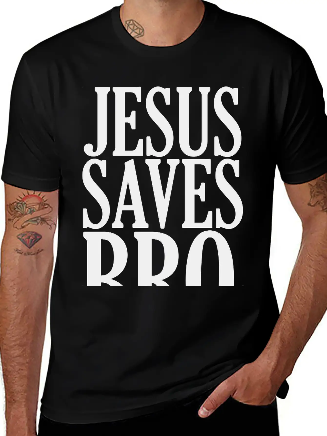 JESUS SAVES BRO Christian Gospel Christmas T-shirt Unisex Short Sleeve Soft Cotton T-Shirt – Casual Everyday Wear