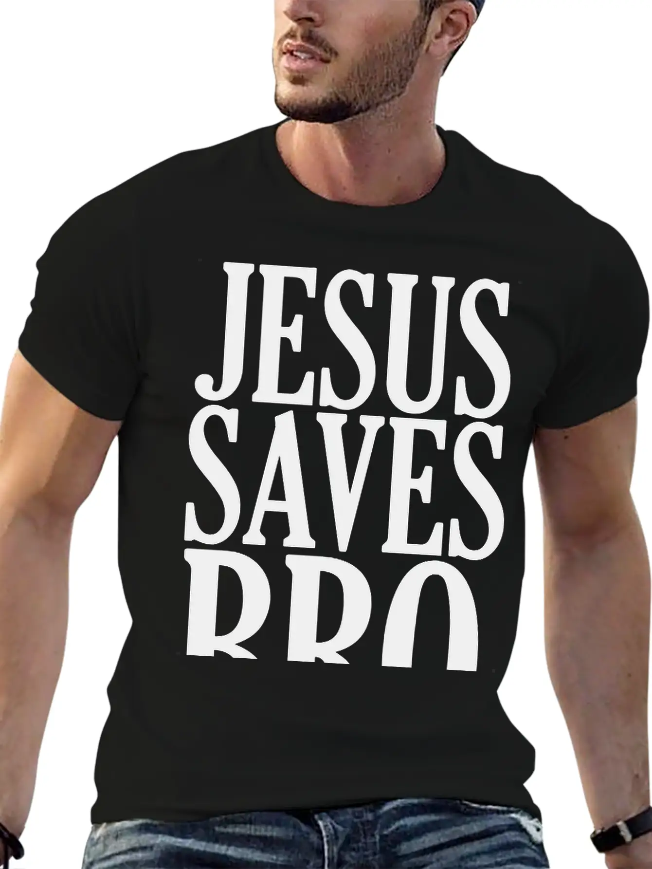 JESUS SAVES BRO Christian Gospel Christmas T-shirt Unisex Short Sleeve Soft Cotton T-Shirt – Casual Everyday Wear