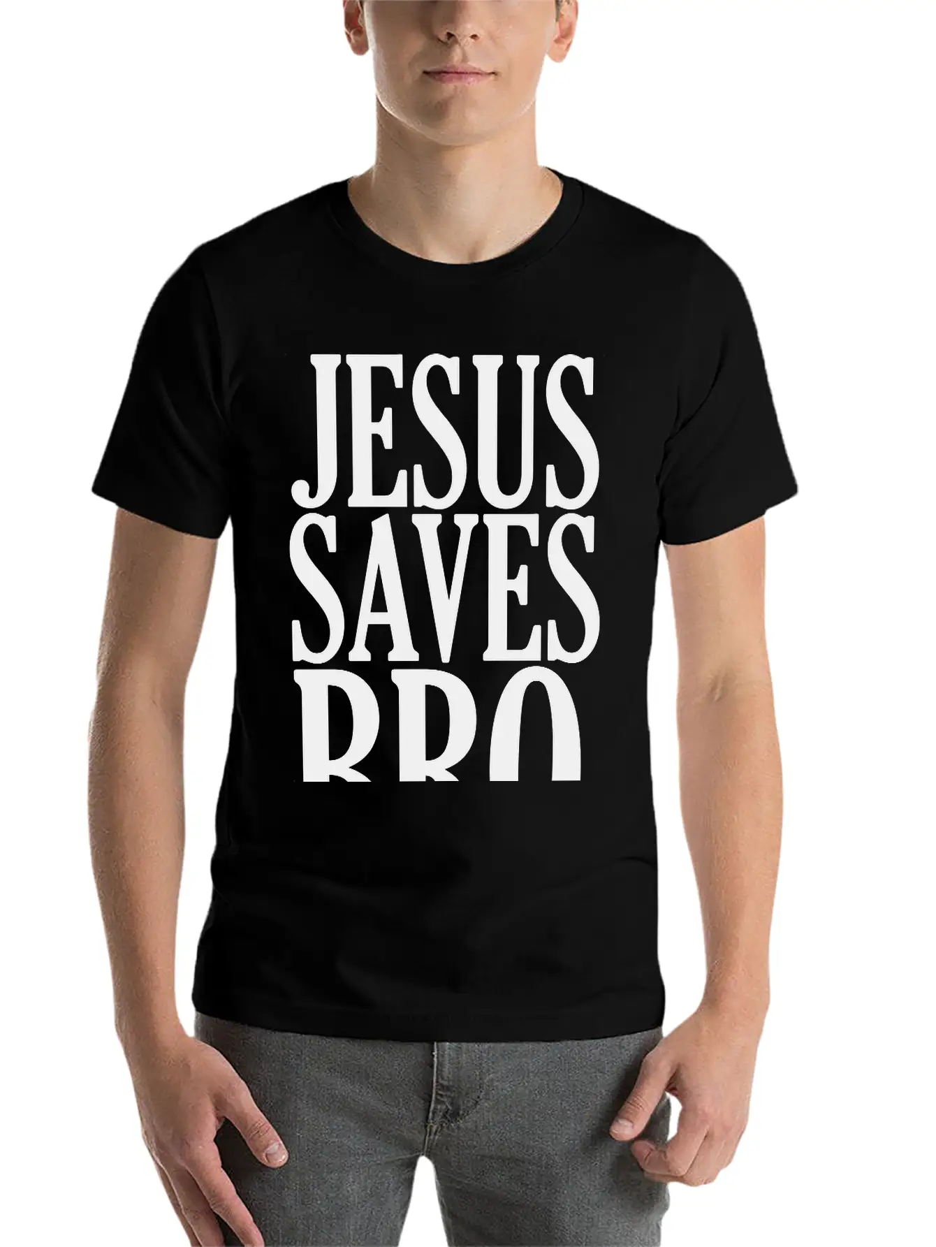 JESUS SAVES BRO Christian Gospel Christmas T-shirt Unisex Short Sleeve Soft Cotton T-Shirt – Casual Everyday Wear
