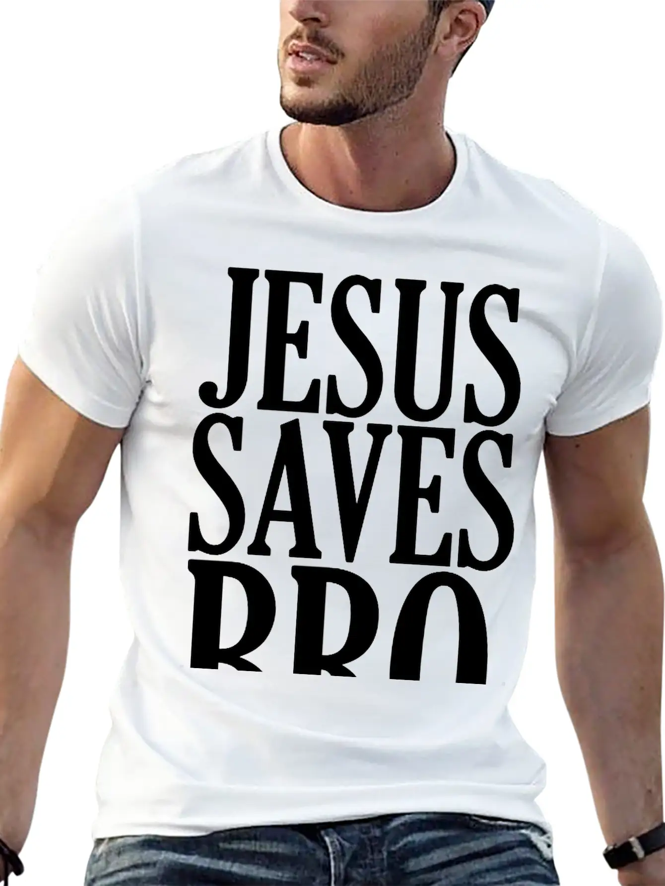 JESUS SAVES BRO Christian Gospel Christmas T-shirt Unisex Short Sleeve Soft Cotton T-Shirt – Casual Everyday Wear